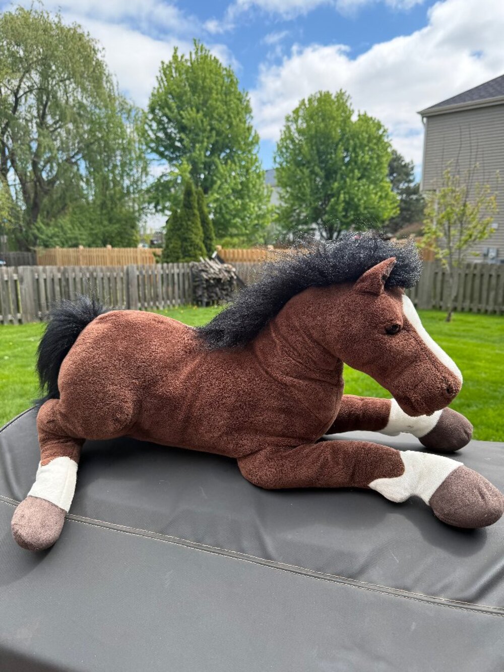 Vintage Animal Alley Toys R Us Brown Plush Horse 26"